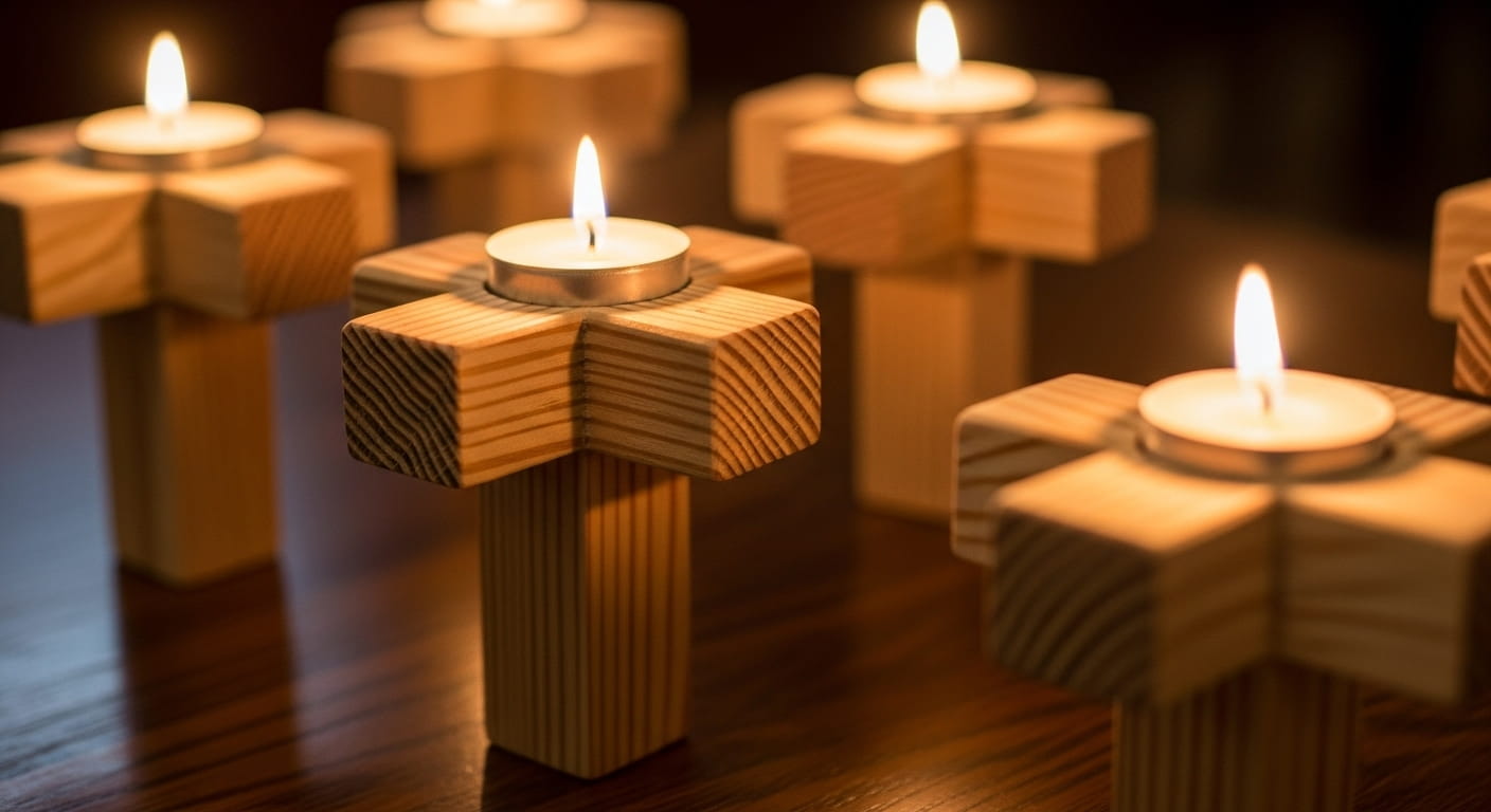 Cross-Shaped Candle Holders
