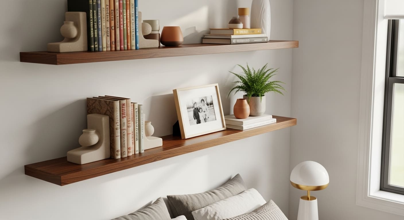 Floating Shelves with Decor