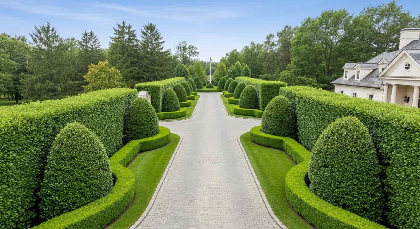 Hedge-Lined Elegance