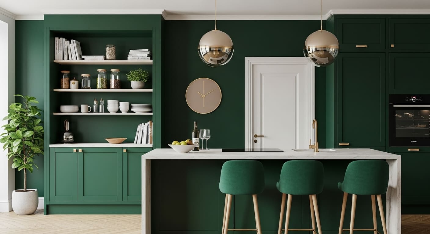 Emerald Green Accent Wall