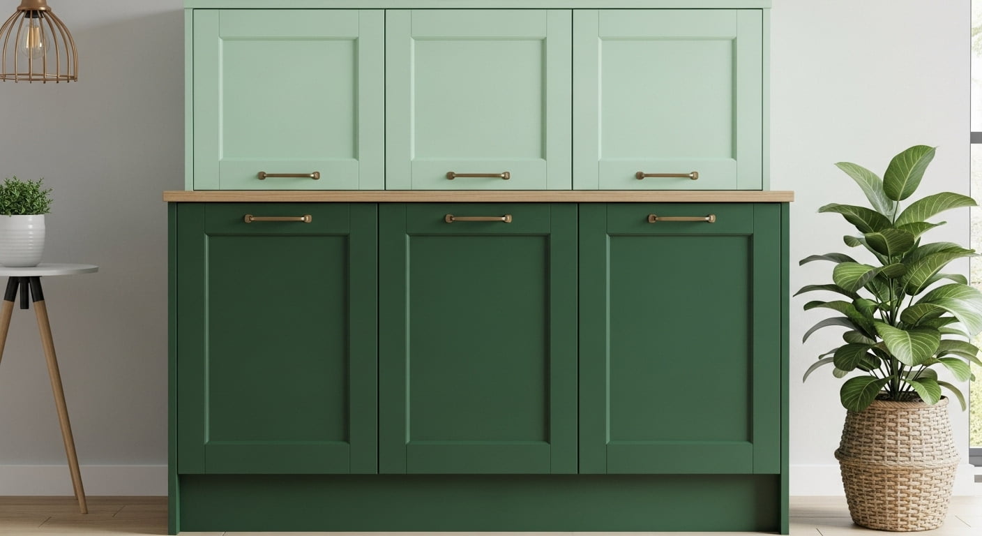 Two-Tone Green Cabinets