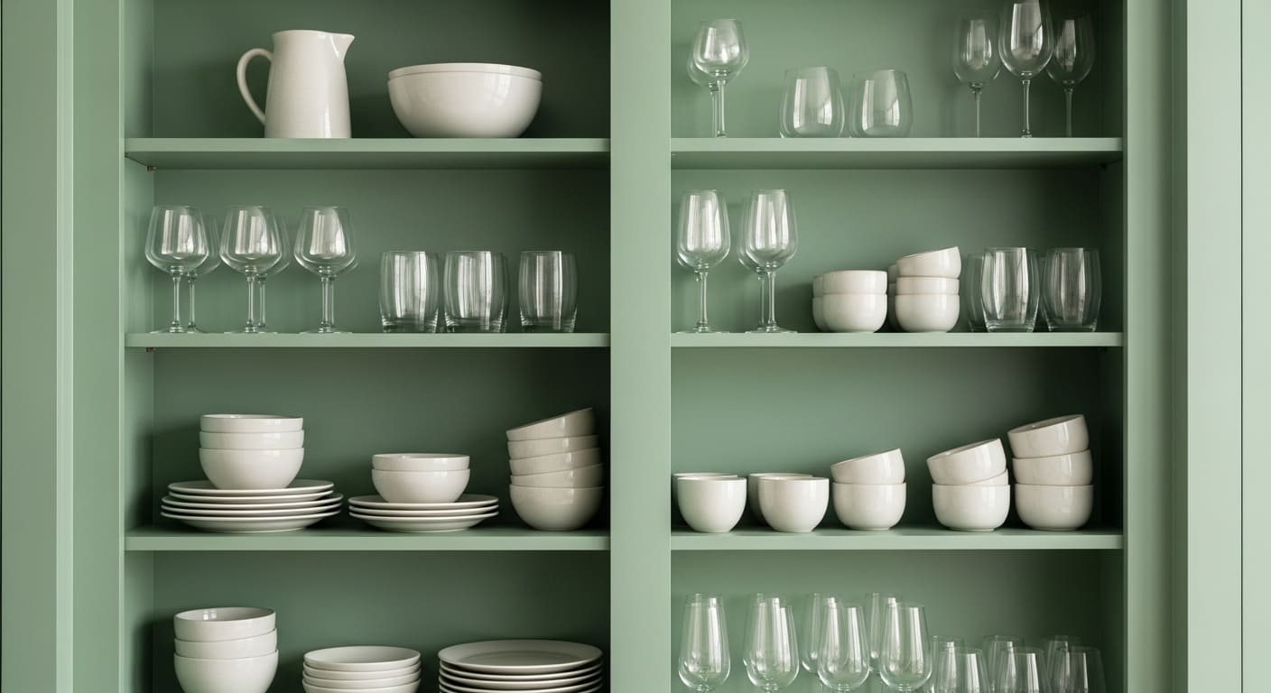 Green Open Shelving