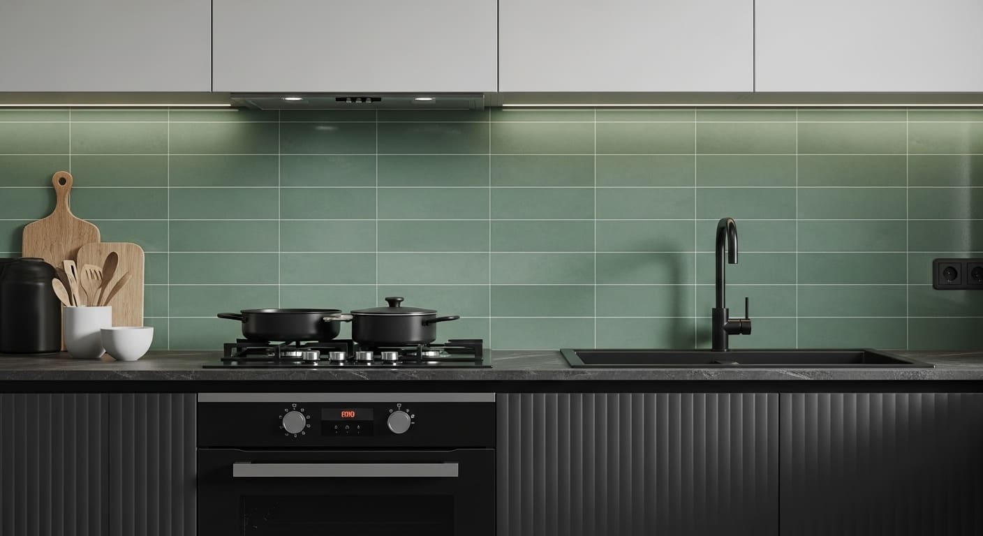 Matte Green Backsplash