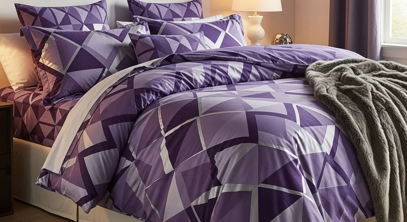 Purple Geometric Bedding