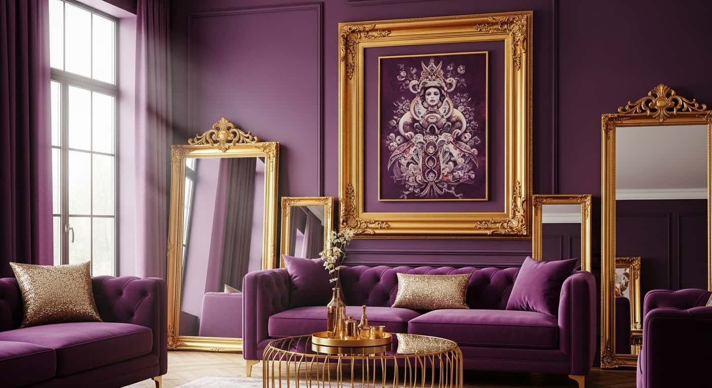 Purple and Gold Accents