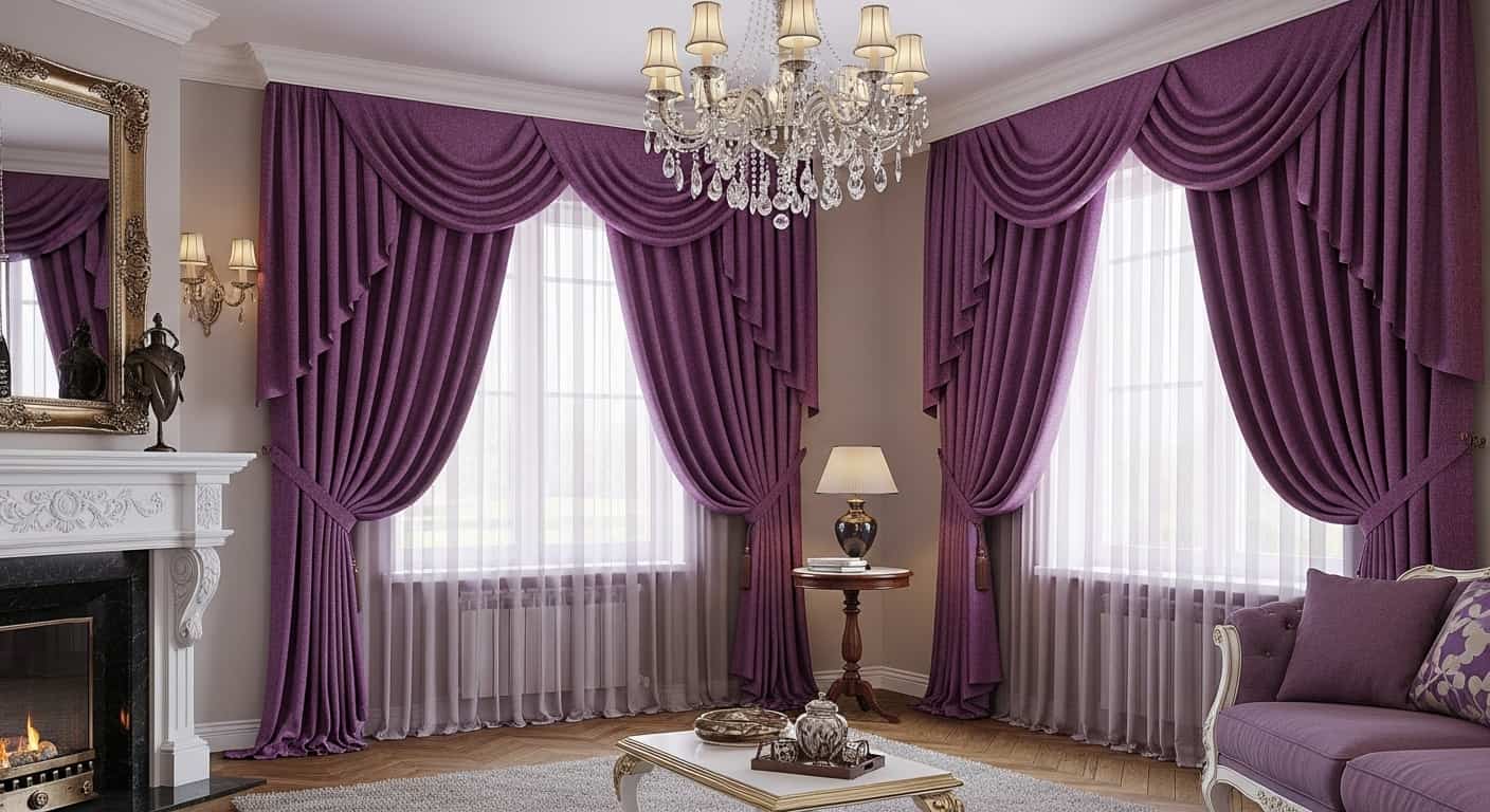 Layered Purple Curtains