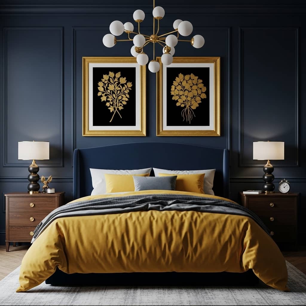 Yellow + Navy Blue