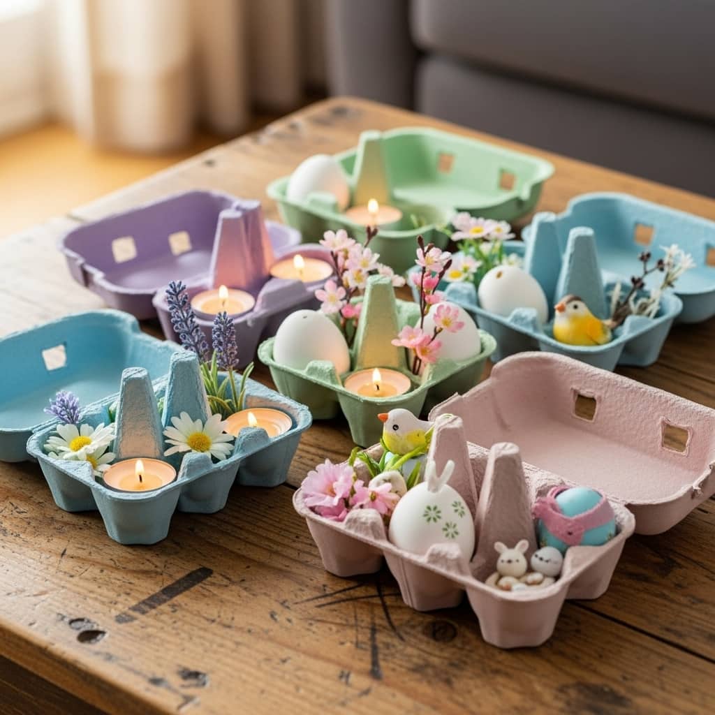 Use Egg Crates as Decor Holders