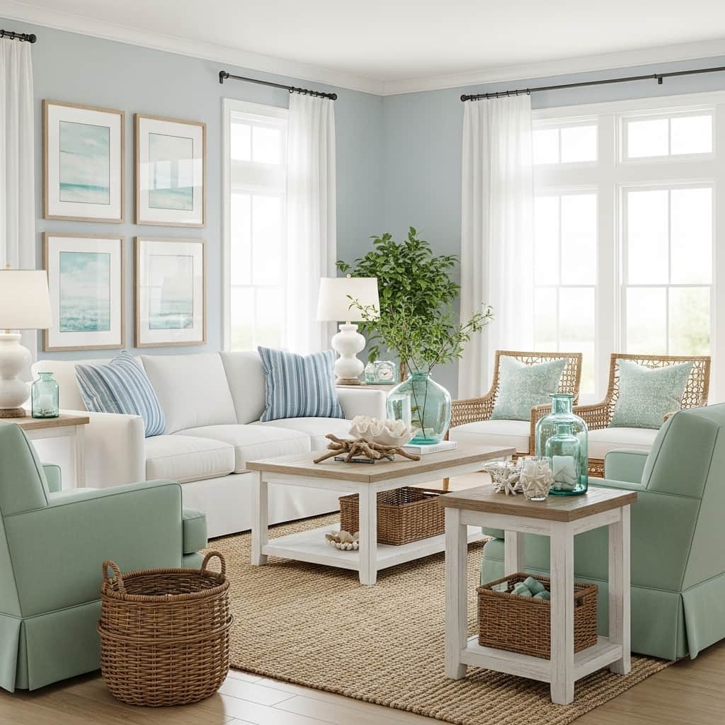 28 Blue and Green Living Room Ideas