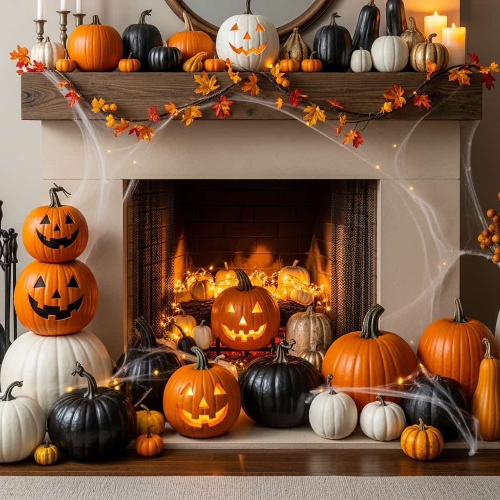 20 Halloween Fireplace Decor Ideas