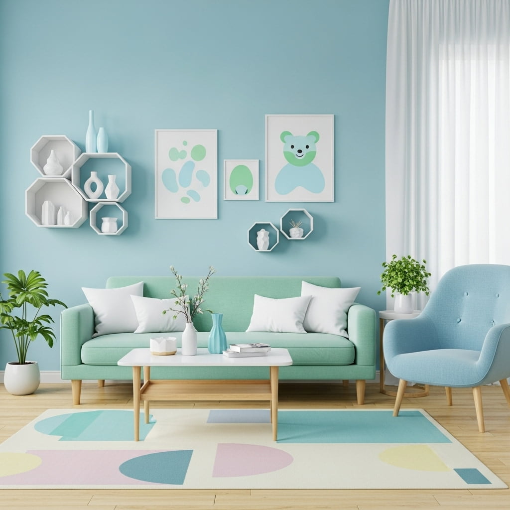 28 Blue and Green Living Room Ideas