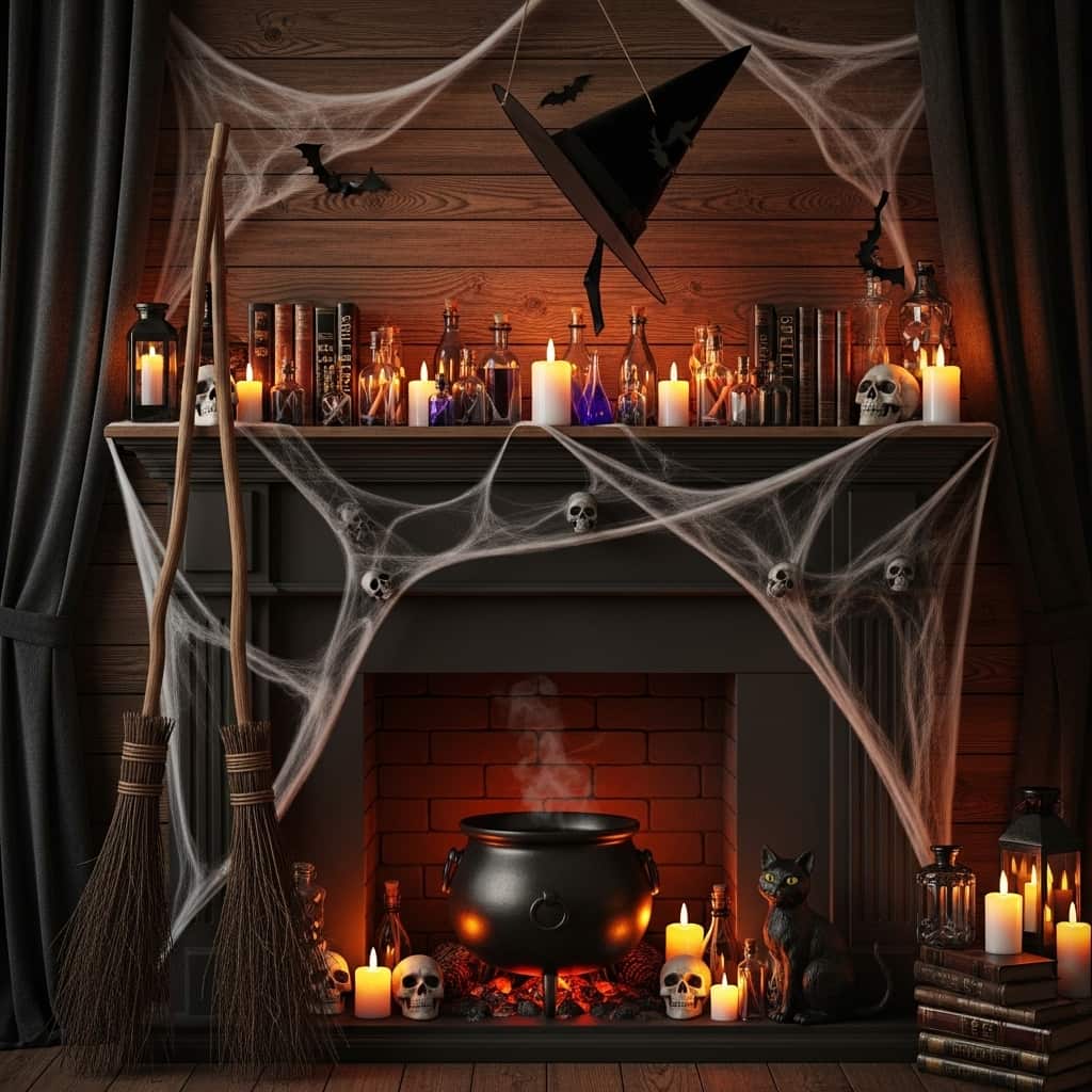 20 Halloween Fireplace Decor Ideas