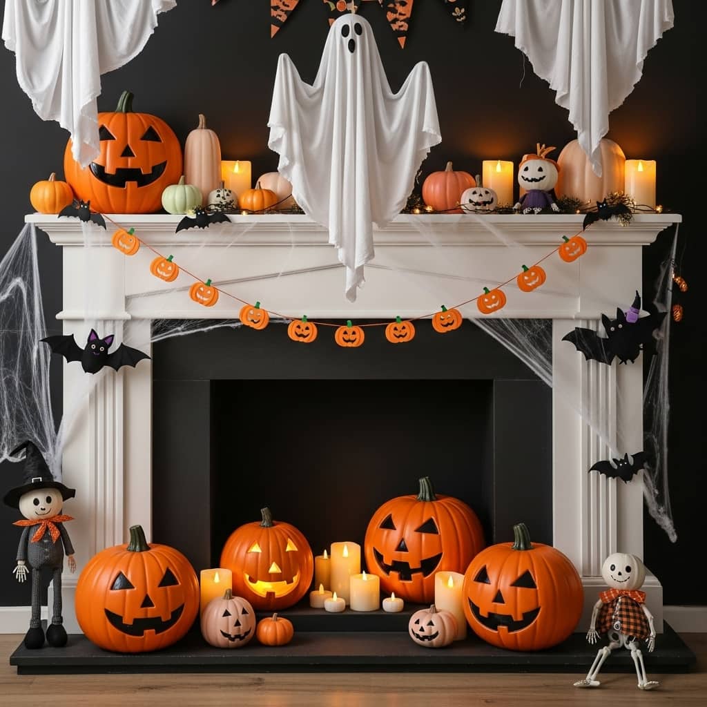 20 Halloween Fireplace Decor Ideas