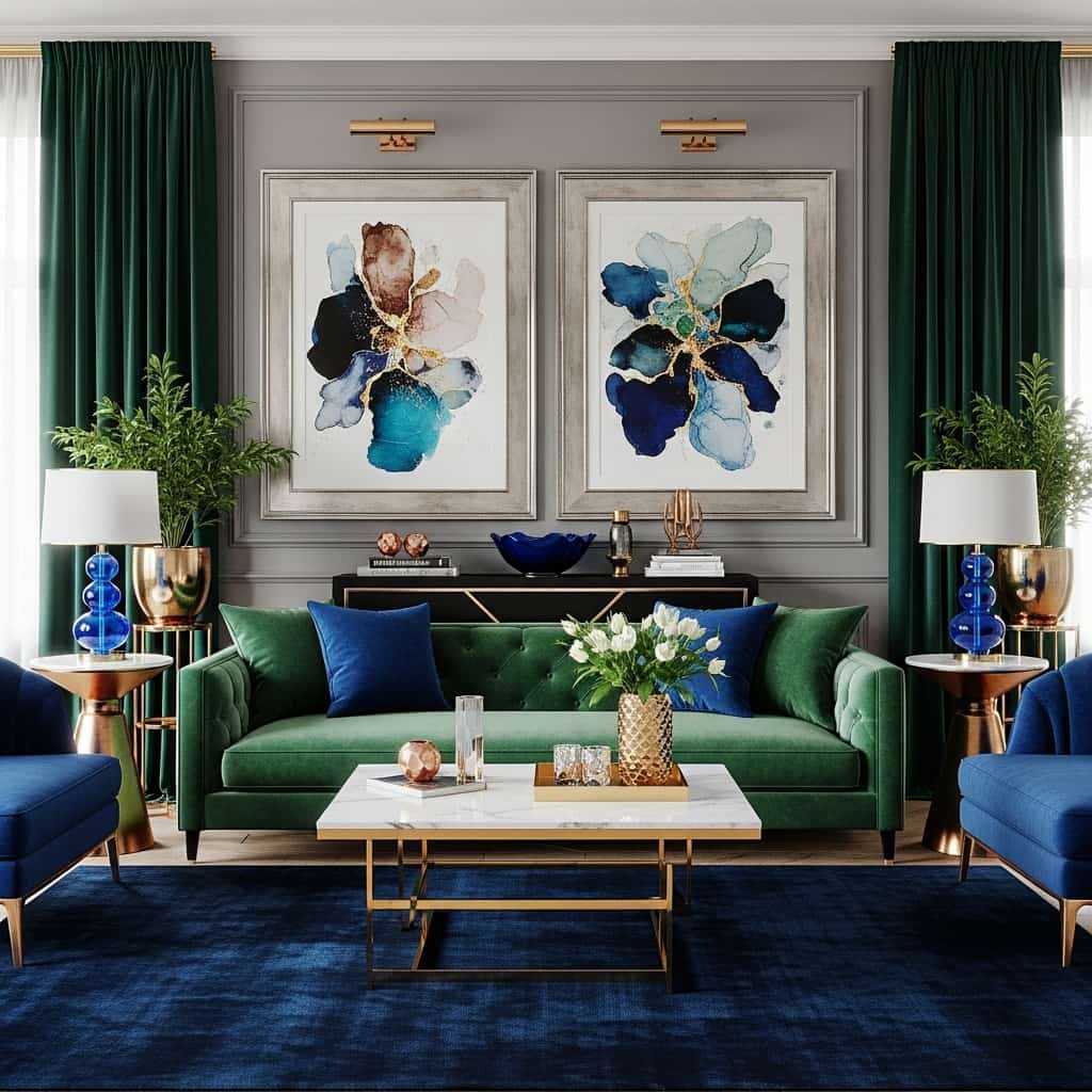 28 Blue and Green Living Room Ideas