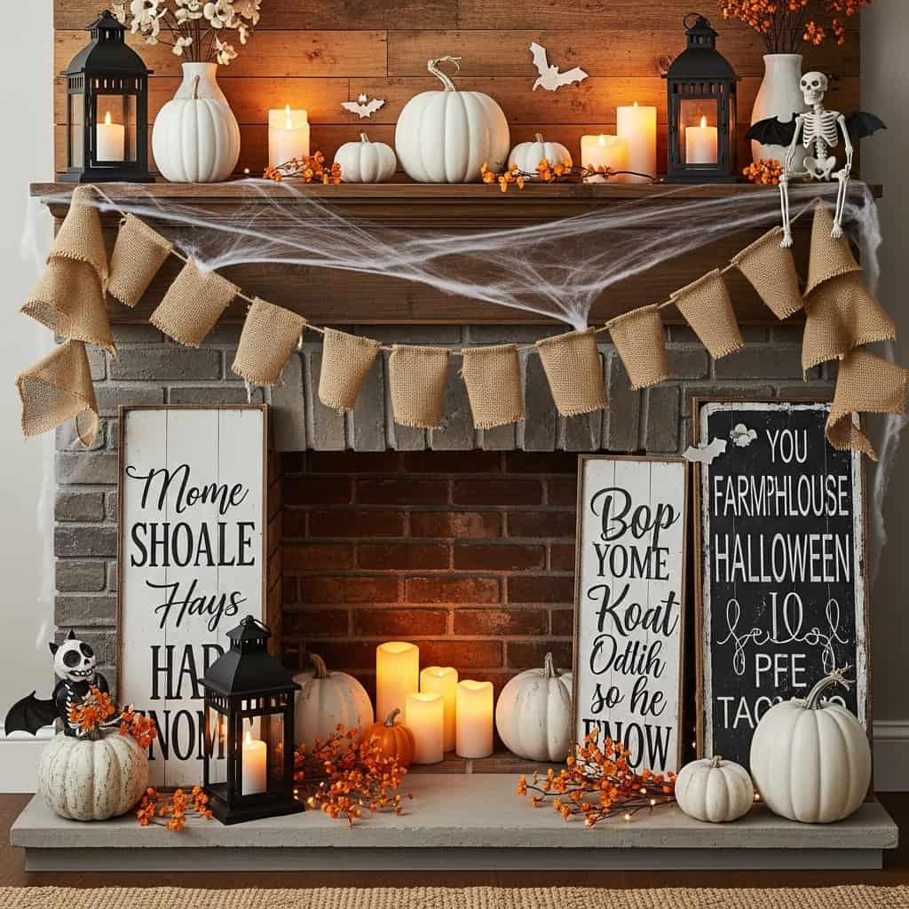 20 Halloween Fireplace Decor Ideas
