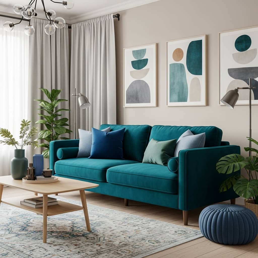 28 Blue and Green Living Room Ideas