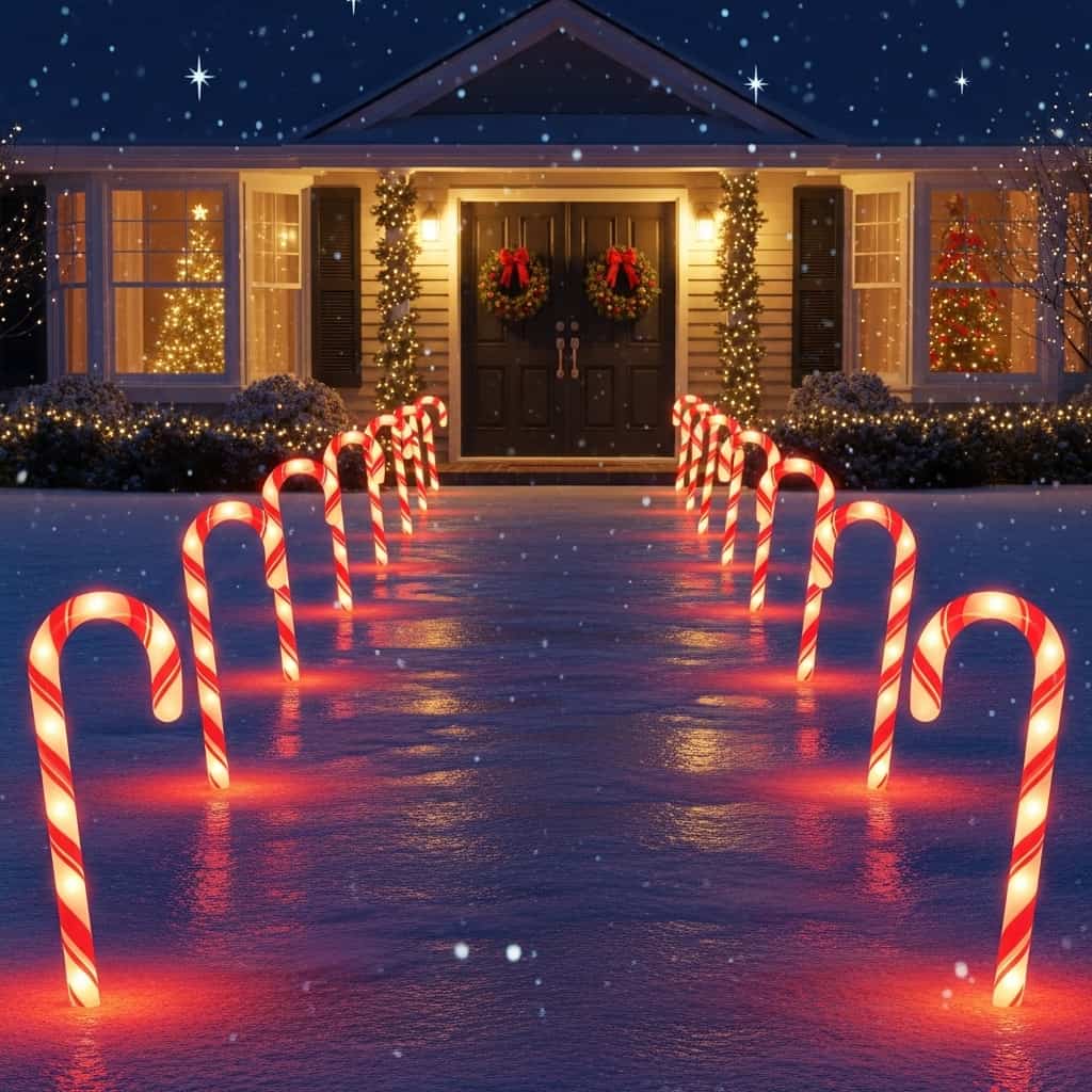 30 Christmas Pathway Light Ideas