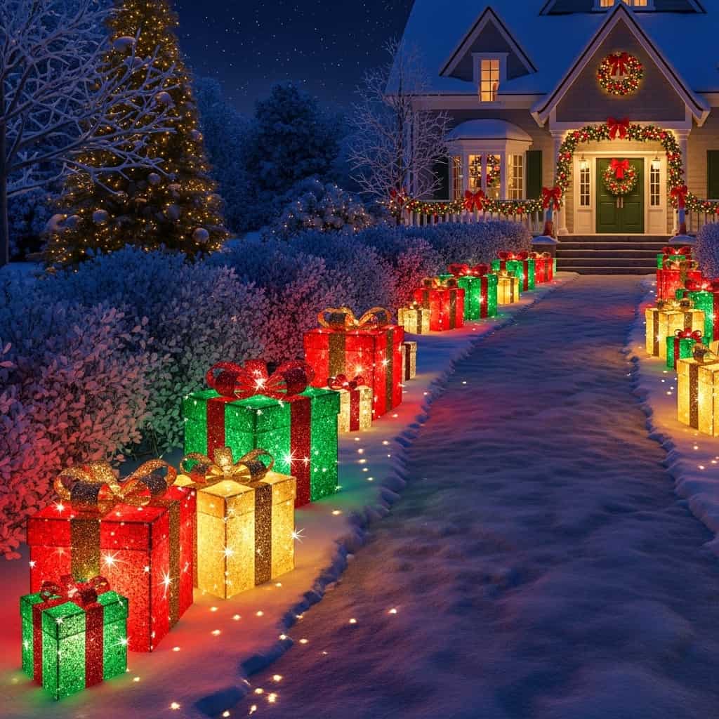 30 Christmas Pathway Light Ideas