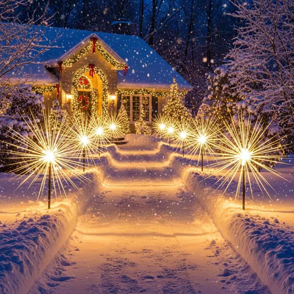 30 Christmas Pathway Light Ideas