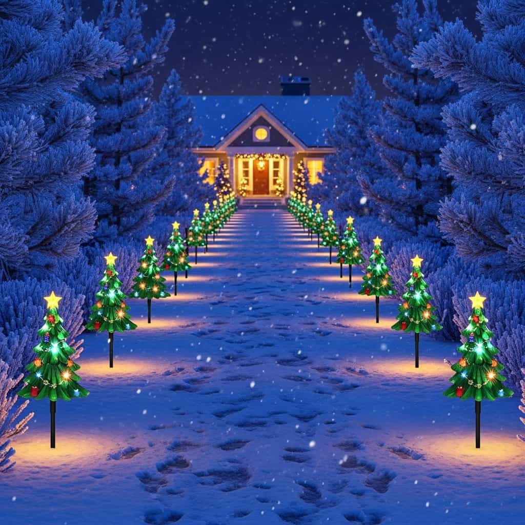 30 Christmas Pathway Light Ideas