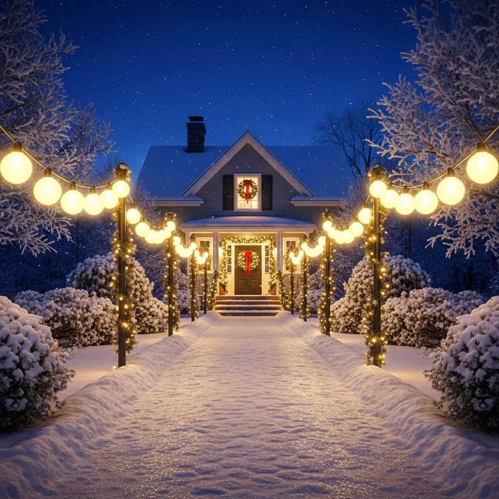 30 Christmas Pathway Light Ideas
