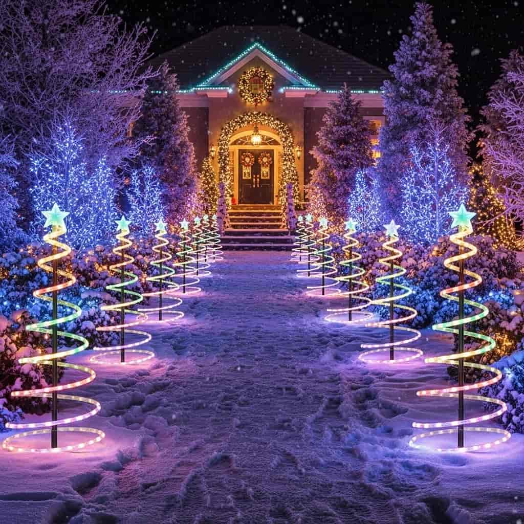 30 Christmas Pathway Light Ideas