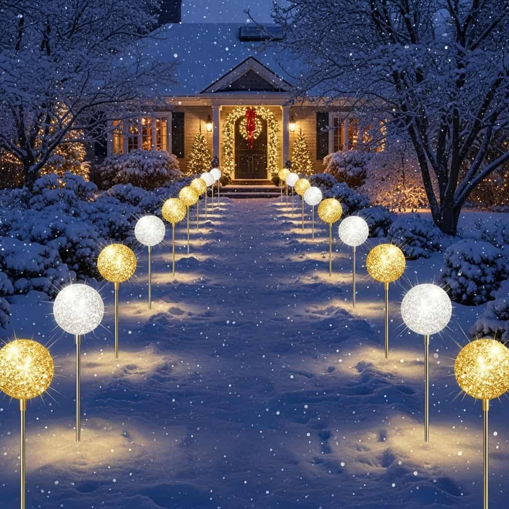 30 Christmas Pathway Light Ideas
