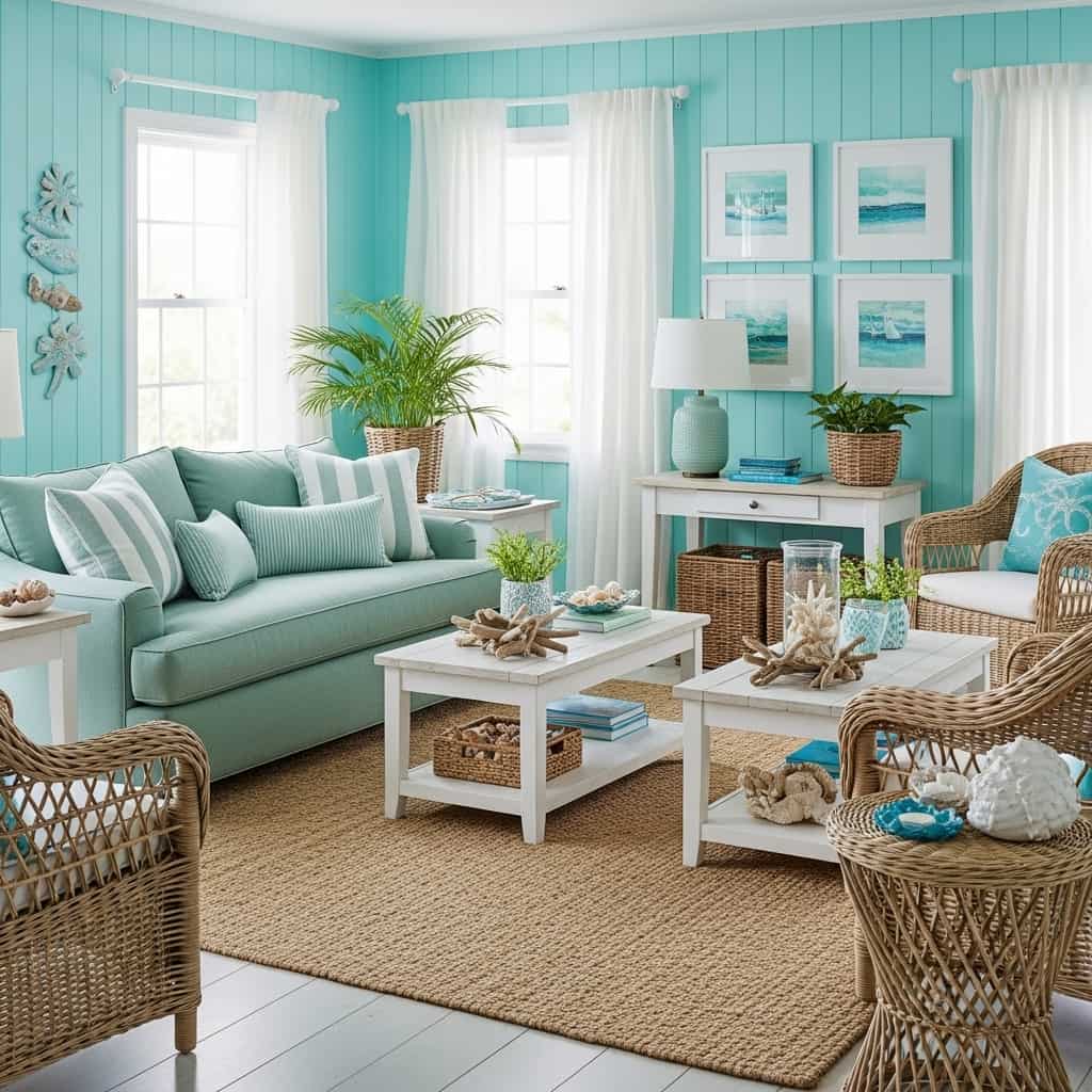 28 Blue and Green Living Room Ideas