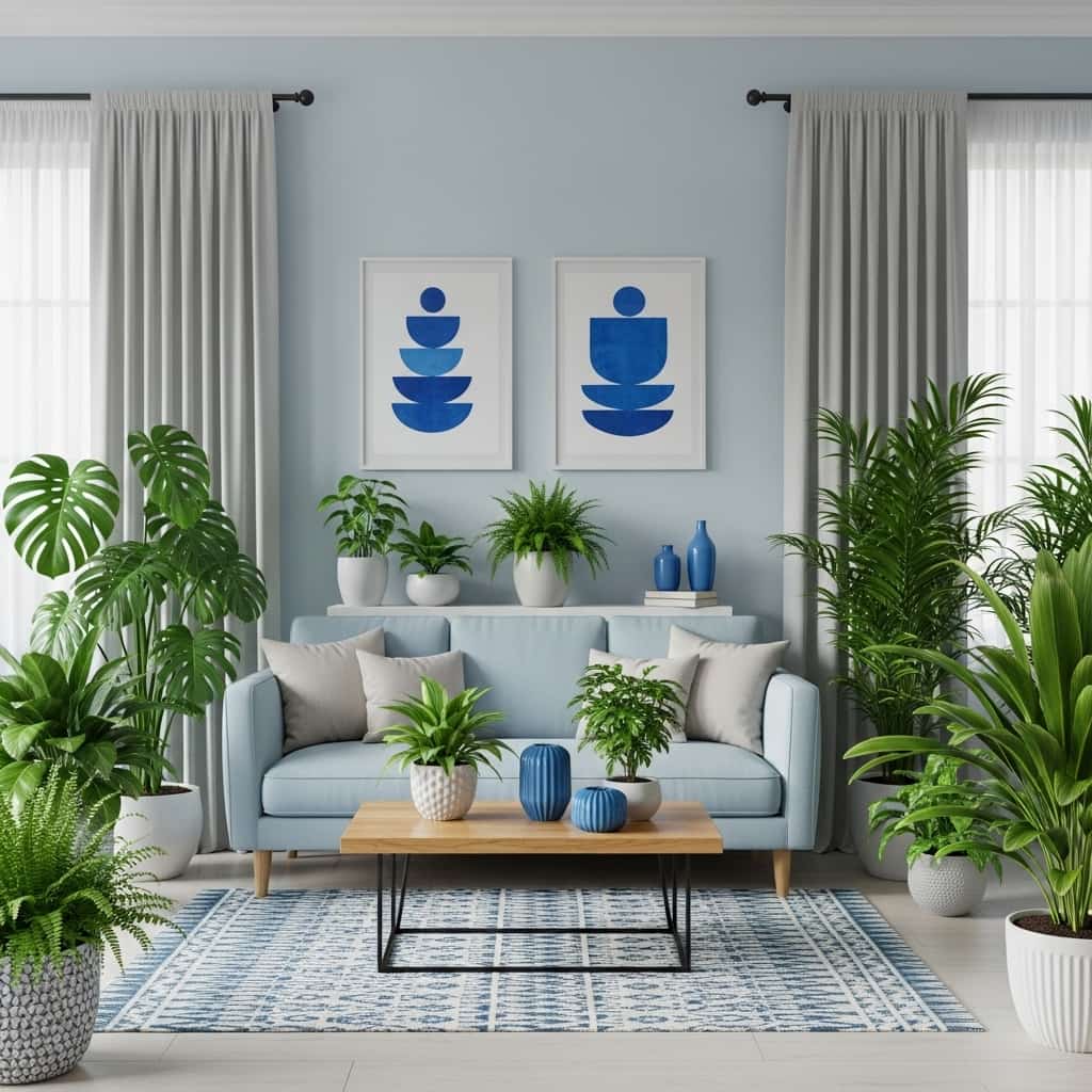 28 Blue and Green Living Room Ideas