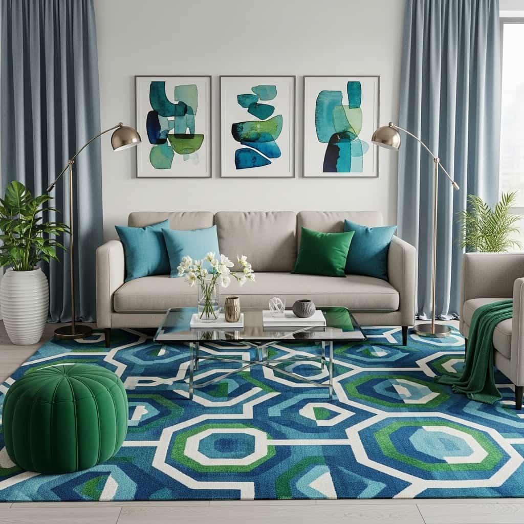 28 Blue and Green Living Room Ideas