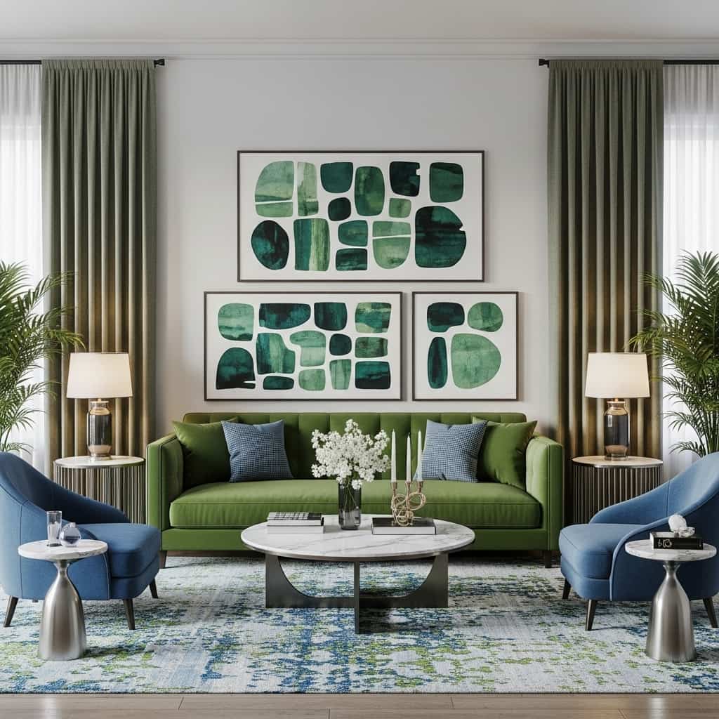 28 Blue and Green Living Room Ideas