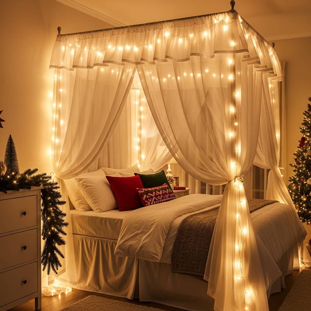 20 Christmas Lights in the Bedroom Ideas