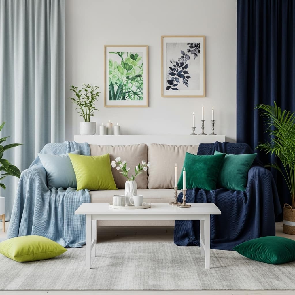28 Blue and Green Living Room Ideas