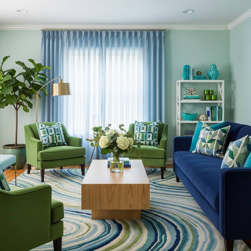 28 Blue and Green Living Room Ideas to Refresh Your Home