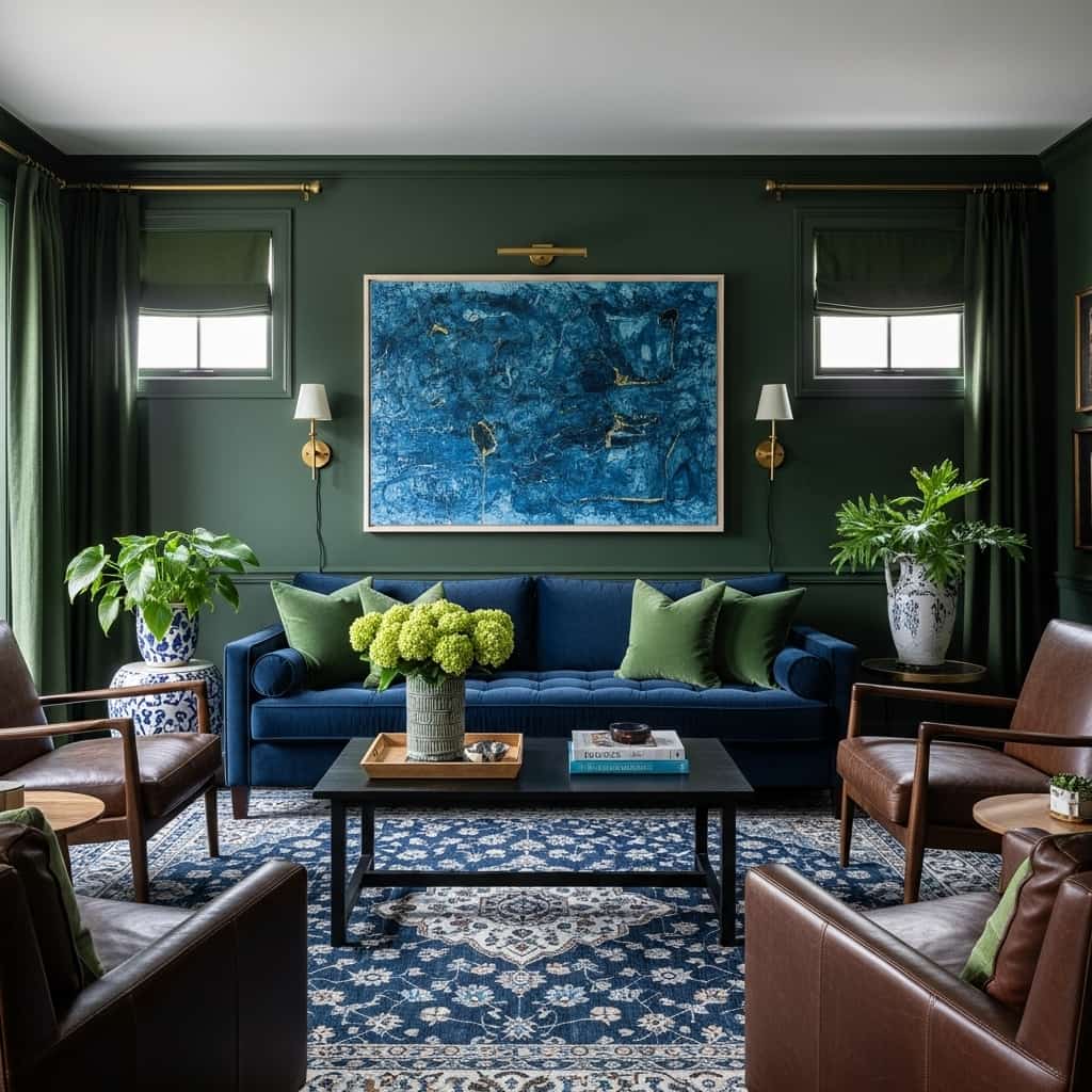 28 Blue and Green Living Room Ideas