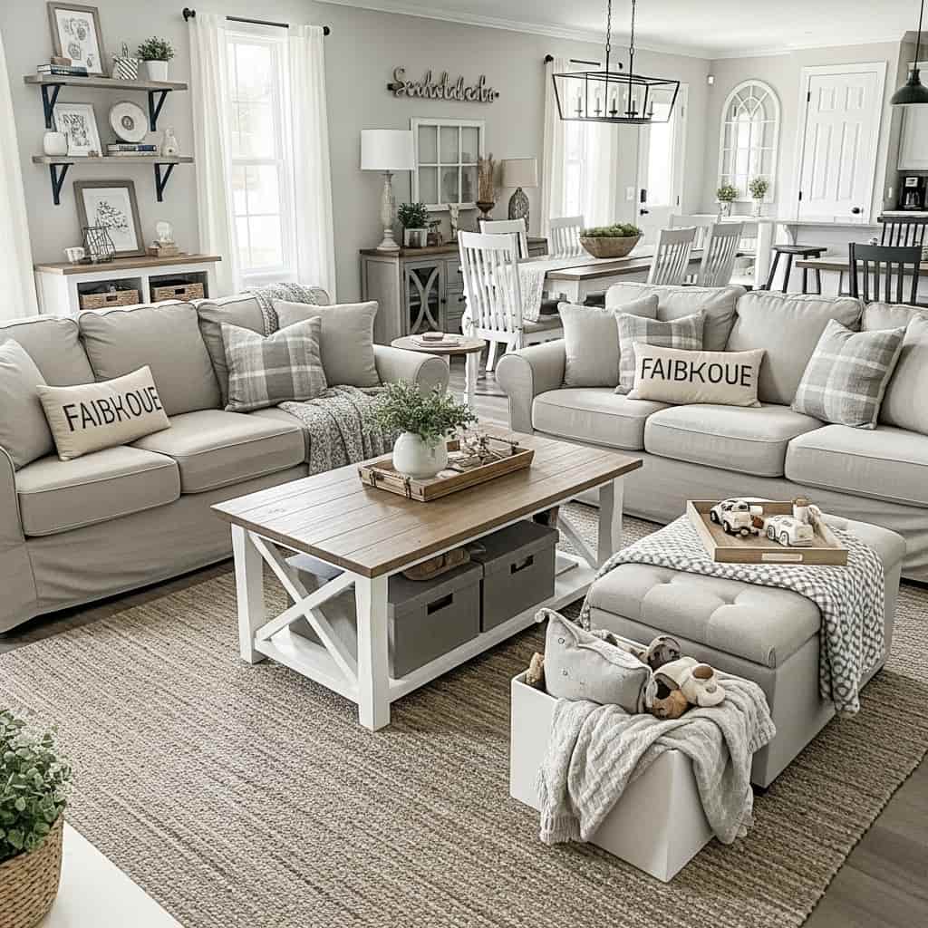 16 Modern Farmhouse Living Room Ideas