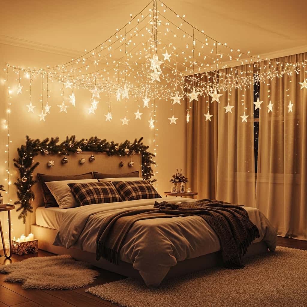 20 Christmas Lights in the Bedroom Ideas