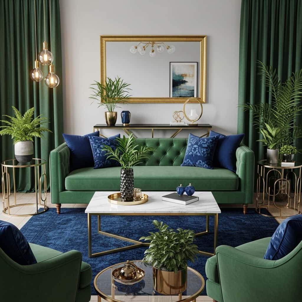 28 Blue and Green Living Room Ideas