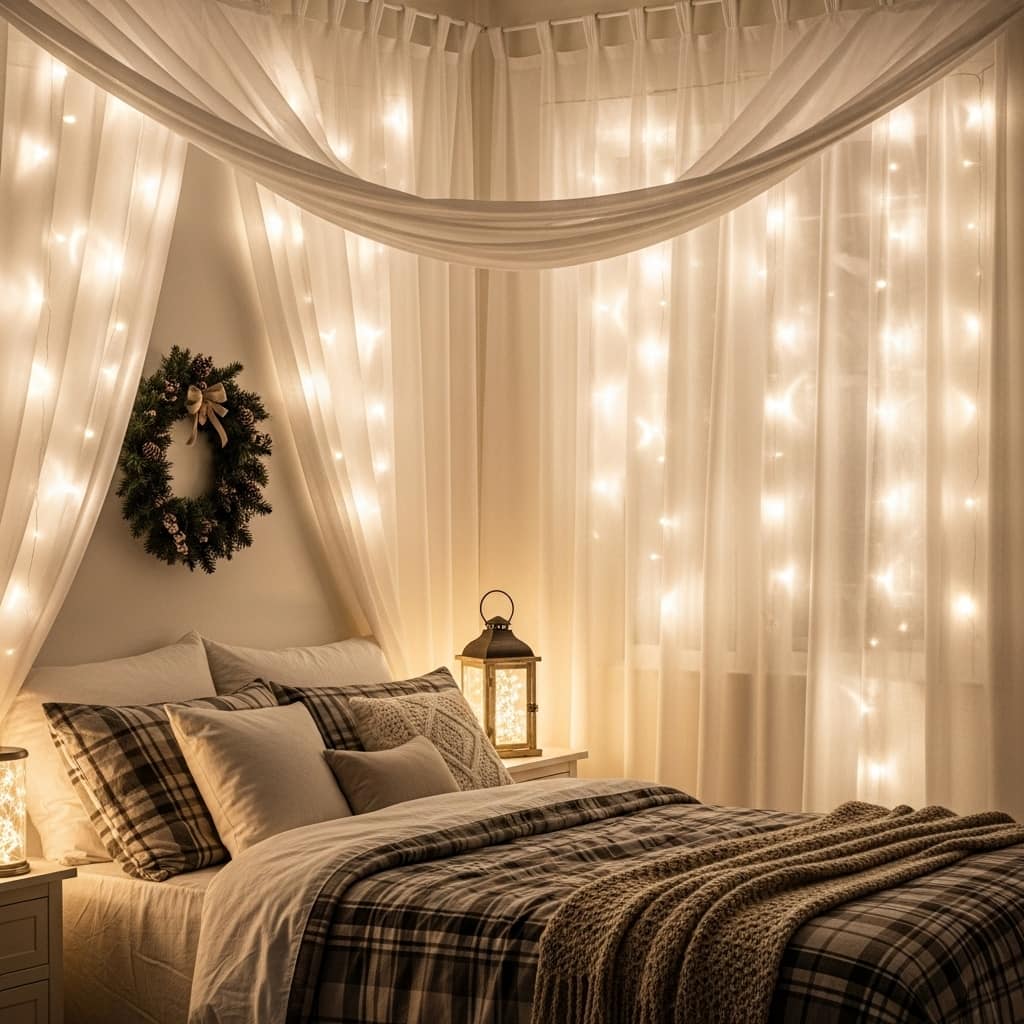 20 Christmas Lights in the Bedroom Ideas