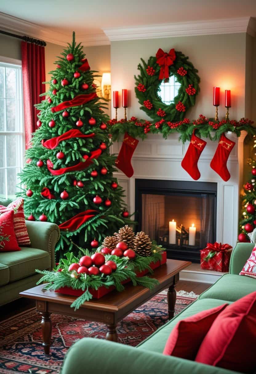 Red and Green Christmas Decor Ideas