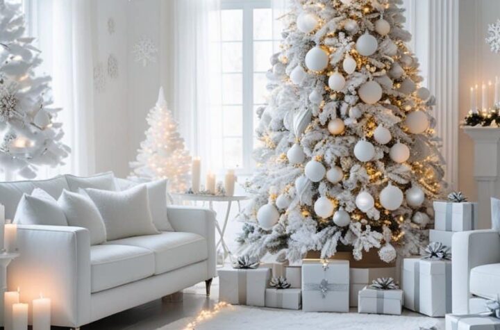 17 Elegant White Living Room Christmas Decor Ideas for a Magical 2025 Holiday Look