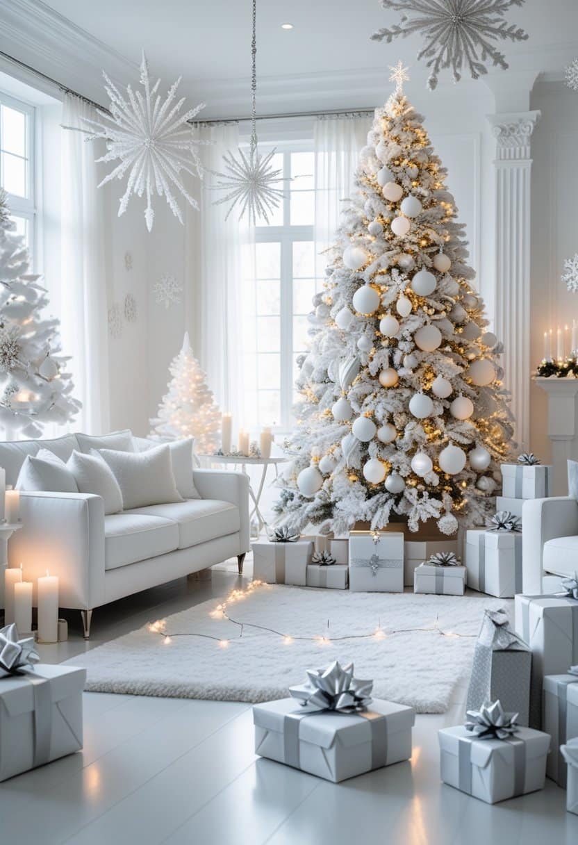 17 Elegant White Living Room Christmas Decor Ideas for a Magical 2025 Holiday Look