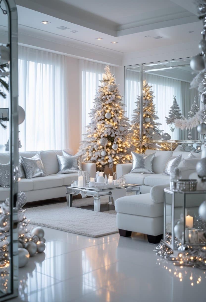 17 Elegant White Living Room Christmas Decor Ideas