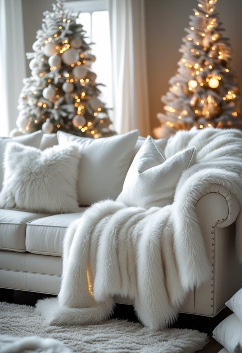 17 Elegant White Living Room Christmas Decor Ideas
