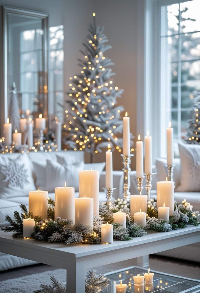 17 Elegant White Living Room Christmas Decor Ideas