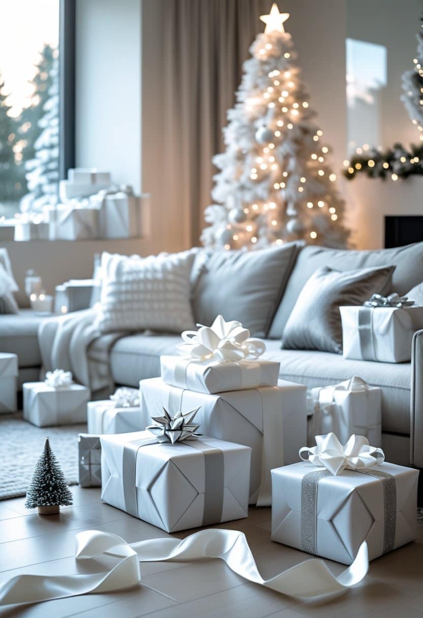 17 Elegant White Living Room Christmas Decor Ideas