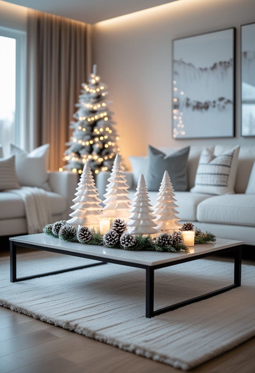 17 Elegant White Living Room Christmas Decor Ideas