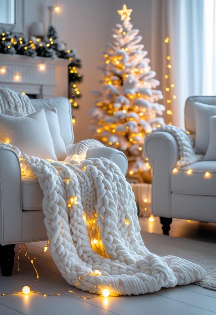 17 Elegant White Living Room Christmas Decor Ideas