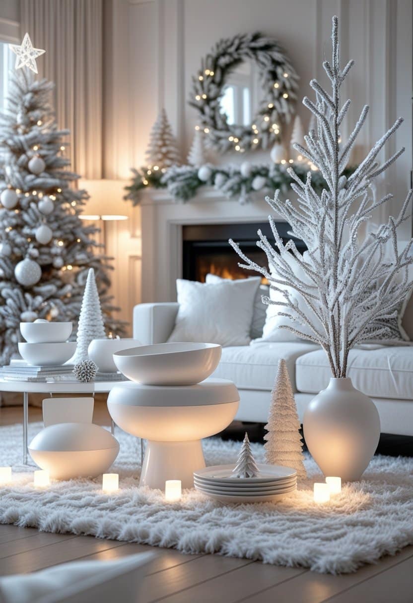 17 Elegant White Living Room Christmas Decor Ideas