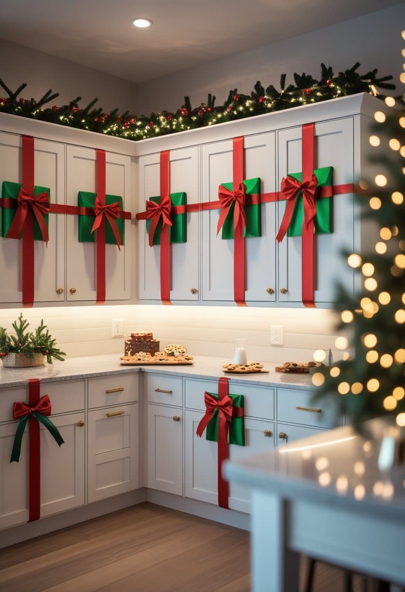 20 Festive Kitchen Cabinet Christmas Decor Ideas